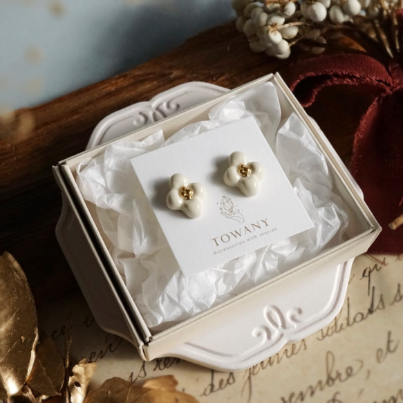 九谷焼『白露の華』ピアス/イヤリング【受注制作】 イヤリング