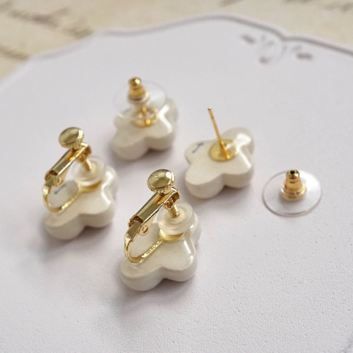 九谷焼『白露の華』ピアス/イヤリング【受注制作】 イヤリング