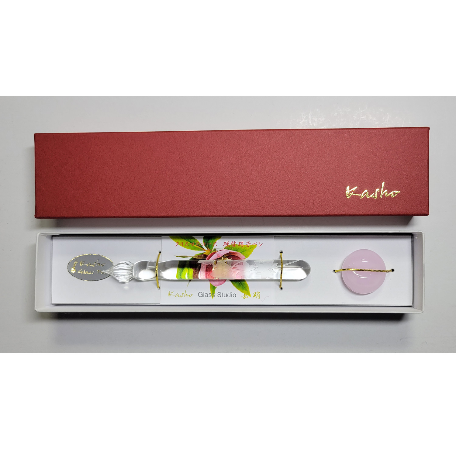 クリスマスローズ　硬質ガラスペン 四季シリーズ