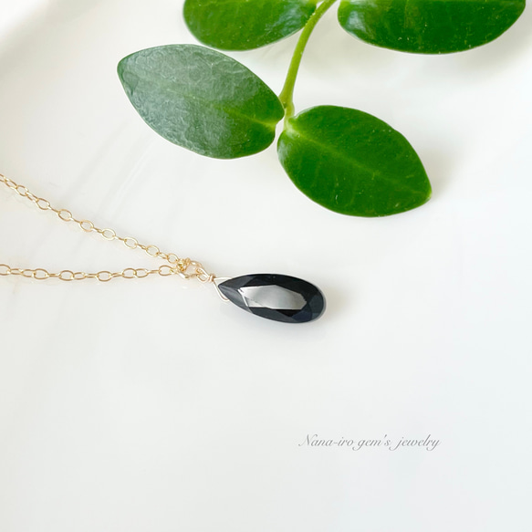 14kgf blackspinel necklace 2枚目の画像