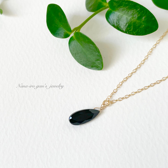 14kgf blackspinel necklace 4枚目の画像