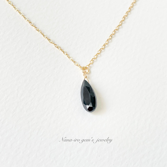 14kgf blackspinel necklace 6枚目の画像