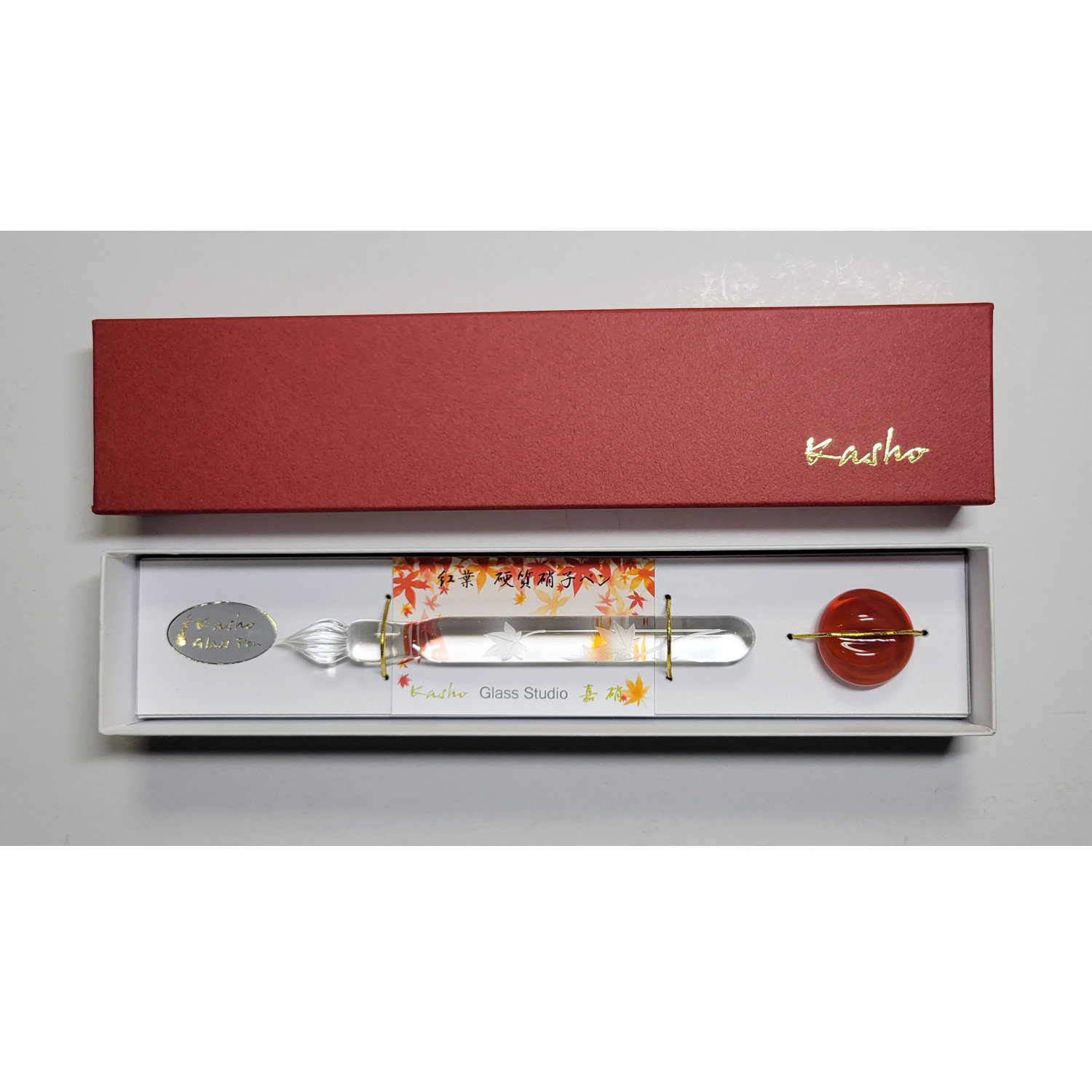 紅葉 (モミジ)　硬質ガラスペン 四季シリーズ