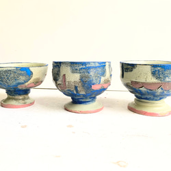 青ピンク3〜5　ゴブレット　小鉢　小碗 4枚目の画像