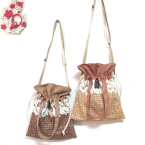 ハンドメイド ♡ いぶかし フリルバック フリル巾着 スカラップ巾着  