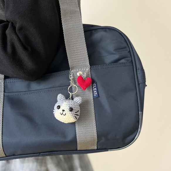 ねこ　バオバオ　ミニキューブ　キーチャーム ハラコ調 かわいい 猫チャーム キーホルダー チャーム 全13色