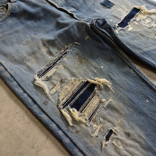 W36相当 リペアカスタム usa製 リーバイス 501 リメイクデニム