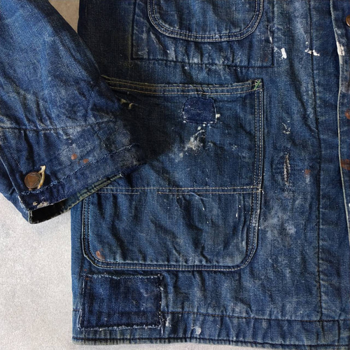 ETERNAL パッチワーク USED加工クレイジーデニムカバーオール　Lサイズ ETERNAL パッチワーク USED加工クレイジーデニムカバーオール L