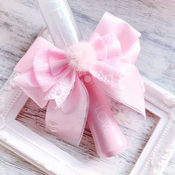 ☆再販 キンブレリボン ペンライトリボン 推し色 ピンク ハート