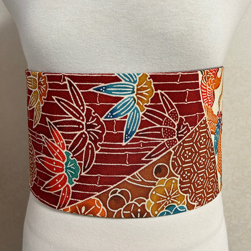 再値下げ　琉球紅型 正絹 小紋 紅型➕半幅帯、帯揚げ、帯締め 琉球紅型 正絹 小紋 紅型半幅帯、帯揚げ、帯締め