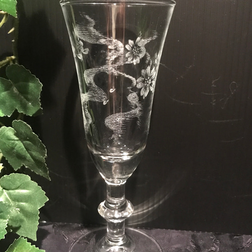 和・桜のリキュールグラス〜手彫りガラス〜 グラス kinnohane