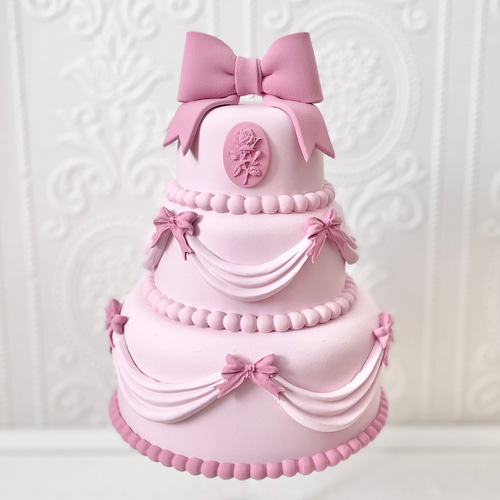 マカロンタワー♡クレイケーキ♡ハンドメイド♡ピンク♡リボン