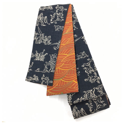 O0913 美品 逸品 お洒落 鳥獣戯画 正絹 本袋帯 楽天市場】【在庫一掃】 袋帯 逸品 鳥獣戯画 金銀通し 箔 灰色 六通