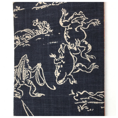 鳥獣戯画ｘ紬　兵児帯　綿ｘ正絹　生成り　ベージュ　長さ412　巾15 鳥獣戯画x紬 兵児帯 綿x正絹 生成り ベージュ 長さ412 巾15