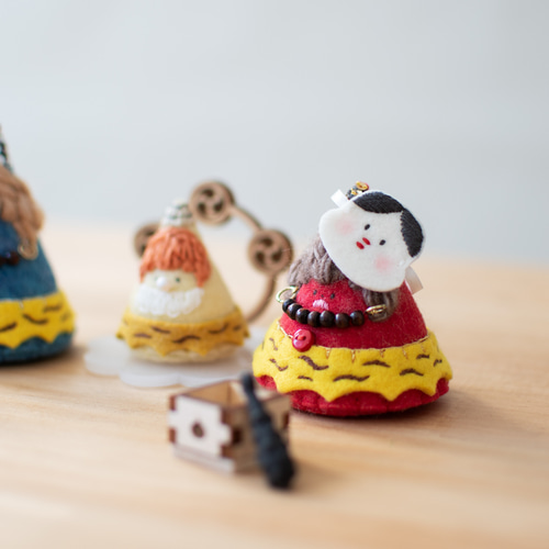 SATO様オーダー品 節分パペットセット 赤鬼青鬼お福さん SATO様