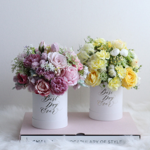 ミニBOXブーケ】 オーダーメイド／両親贈呈品＊記念日＊長寿祝い