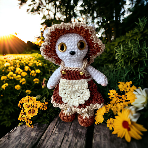 ★新品未使用品★　ファンシーアラモード　エプロン付き　猫　ぬいぐるみ ファンシーアラモード エプロン付き 猫 ぬいぐるみ fancy a la