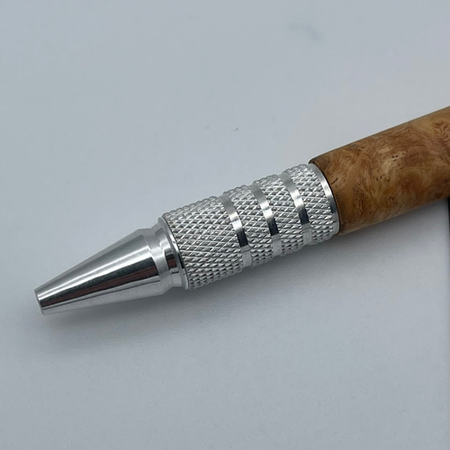 木軸ボールペン3 花梨瘤杢 アルミ無垢金具 ペン・筆記用具 工房匠人 