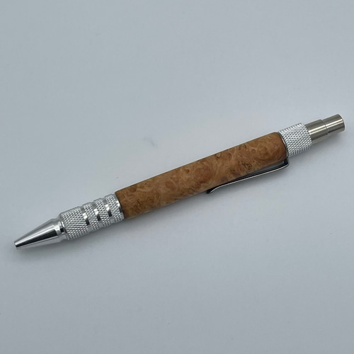 木軸ボールペン3 花梨瘤杢 アルミ無垢金具 ペン・筆記用具 工房 木軸ボールペン3 花梨瘤杢 アルミ無垢金具 ペン・筆記用具 工房