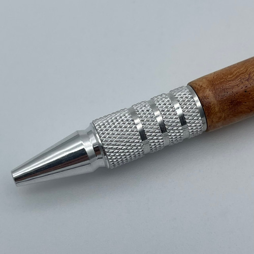 木軸ボールペン4 花梨瘤杢 アルミ無垢金具 ペン・筆記用具 工房