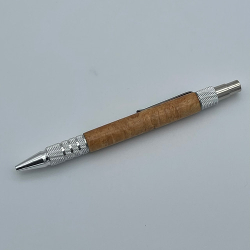 木軸ボールペン4 花梨瘤杢 アルミ無垢金具 ペン・筆記用具 工房