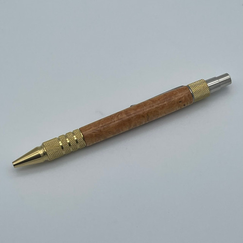 木軸ボールペン5 花梨瘤杢 真鍮(ブラス)無垢金具 ペン・筆記 木軸ボールペン5 花梨瘤杢 真鍮(ブラス)無垢金具 ペン・筆記