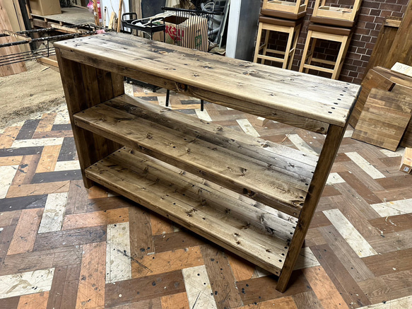 hotaru　キャビネット　飾り棚　 男前家具　天然木　無垢材　オーダー可　エボニー　キッチン　棚　家具 2枚目の画像
