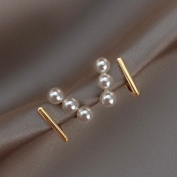 小珍珠法式925銀針耳環 第2張的照片