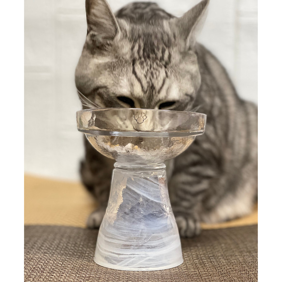 猫好きによる猫のための器　【猫ごはん】フードボウル　HIタイプ  ホワイト 3枚目の画像