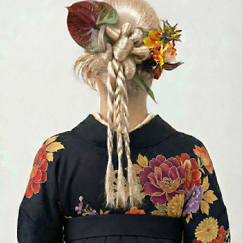 アンスリウム髪飾り バイオレット 振袖 成人式 袴 白無垢 色打掛