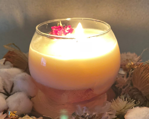 専用　ハンドメイドキャンドルホルダー　キャンドル　薔薇キャンドル ボタニカルジェル&ソイキャンドル＊薔薇 キャンドル・キャンドル