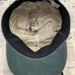 秋冬向け ハンチング（カーキ＆グリーン） リネンウール 3枚目の画像