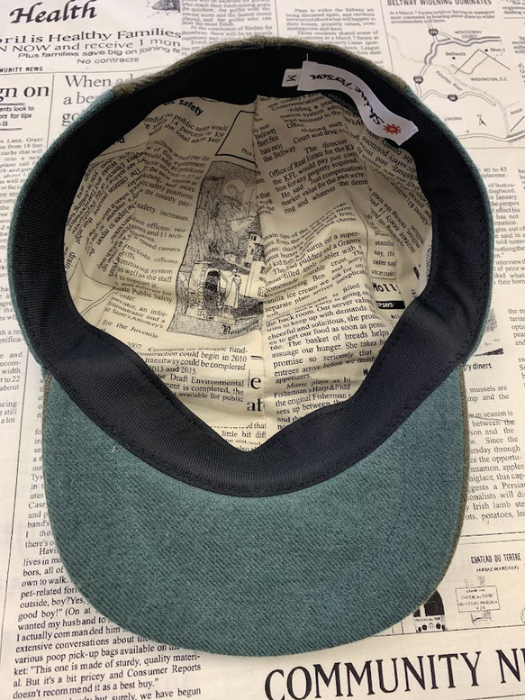 秋冬向け ハンチング（カーキ＆グリーン） リネンウール 3枚目の画像