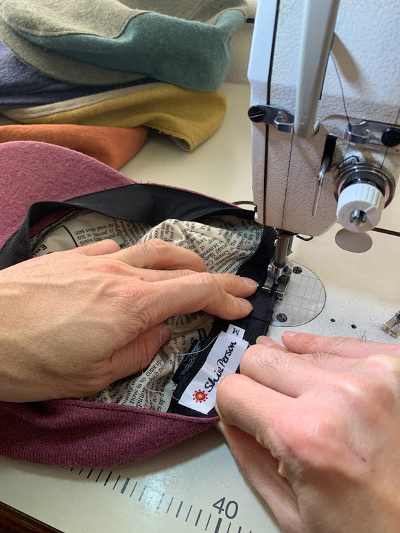 秋冬向け ハンチング（カーキ＆グリーン） リネンウール 7枚目の画像