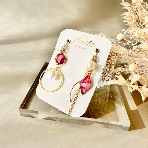 アシンメトリーアクセサリー『柊』ピアス・イヤリング変更可能