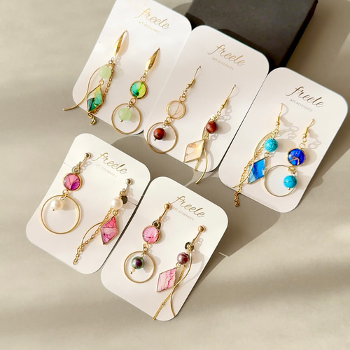 アシンメトリーアクセサリー『柊』ピアス・イヤリング変更可能