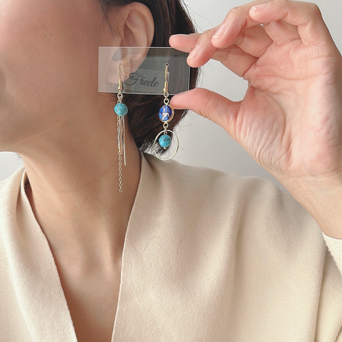 アシンメトリーアクセサリー『柊』ピアス・イヤリング変更可能