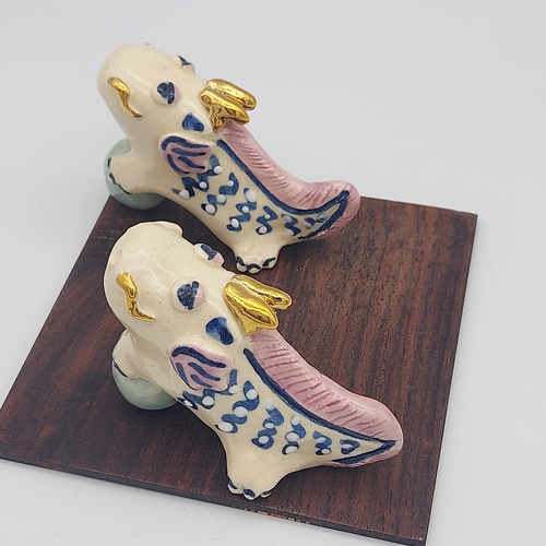 2024干支辰 白竜(小サイズ) [手びねり陶製・九谷和絵具] その他置物