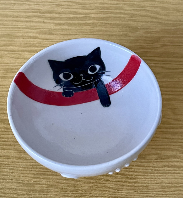 豆皿、ぐい呑みセット(黒猫、白黒ハチワレ猫)❤️新春福袋2024 4枚目の画像