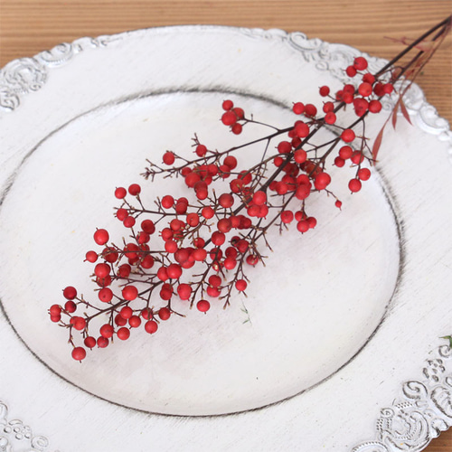 南天の実 赤 ドライフラワー 1本 | リース スワッグ 国産 花材 素材