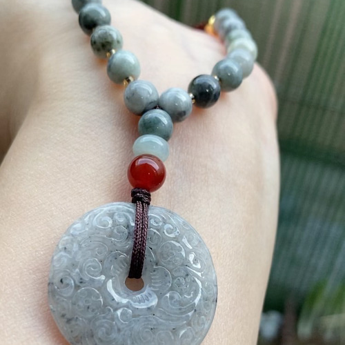 ハンドメイド 多色天然石➕翡翠　ネックレス ハンドメイド 多色天然石➕翡翠 ネックレス