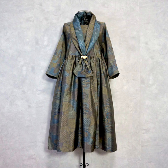 ワンピースと帽子　大島紬リメイク 大島紬でワンピースを縫いました KIMONO Remake 着物リメイク