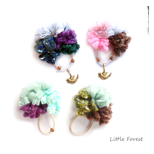 福袋4点＼Little Forest／春待ち花（ミスミソウ・桜・他）ヘアゴム 