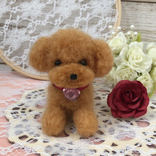 日本限定 羊毛フェルト トイプードルちゃん（伏せ） 羊毛フェルト 羊毛フェルト