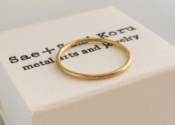 M様オーダーメイド◇K24 Pure Gold Ring◇純金の指輪/リング3（1ｍｍ幅）１６号 8枚目の画像