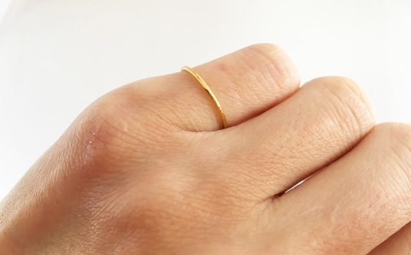 M様オーダーメイド◇K24 Pure Gold Ring◇純金の指輪/リング3（1ｍｍ幅）１６号 5枚目の画像