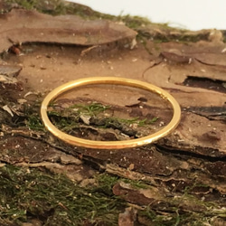 M様オーダーメイド◇K24 Pure Gold Ring◇純金の指輪/リング3（1ｍｍ幅）１６号 7枚目の画像