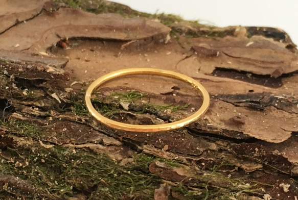M様オーダーメイド◇K24 Pure Gold Ring◇純金の指輪/リング3（1ｍｍ幅）１６号 7枚目の画像