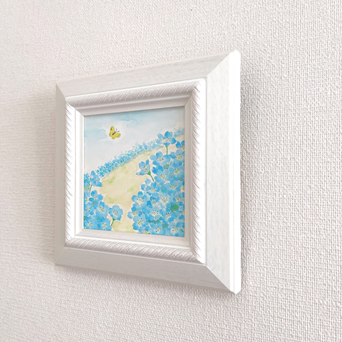 Creema限定 日本画/原画《ネモフィラの丘》 絵画 Blancheur art 通販