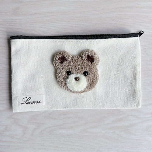 つぶらなくまさんの刺繍ポーチ パンチニードル刺繍 ポーチ Lumos 通販
